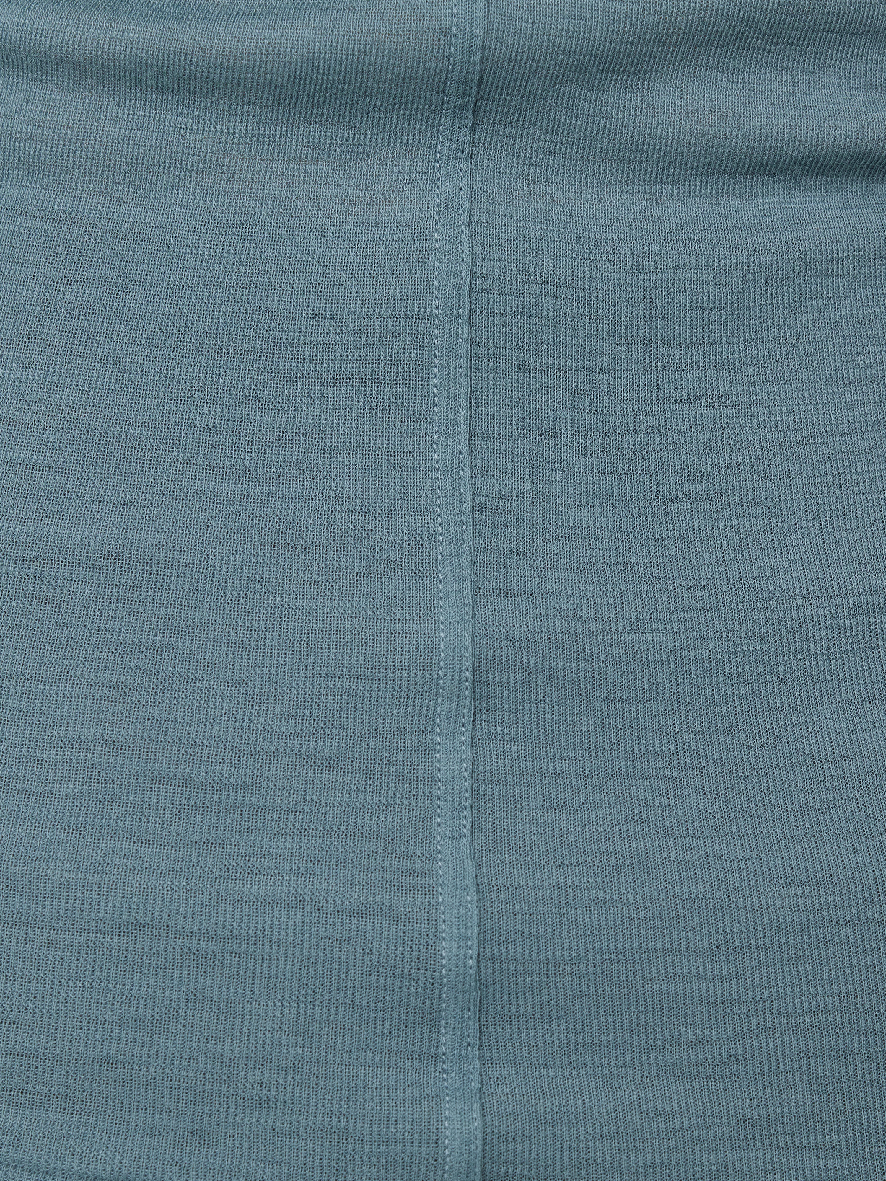 Wool Jersey Polo Neck Top | Water Blue - Image 5