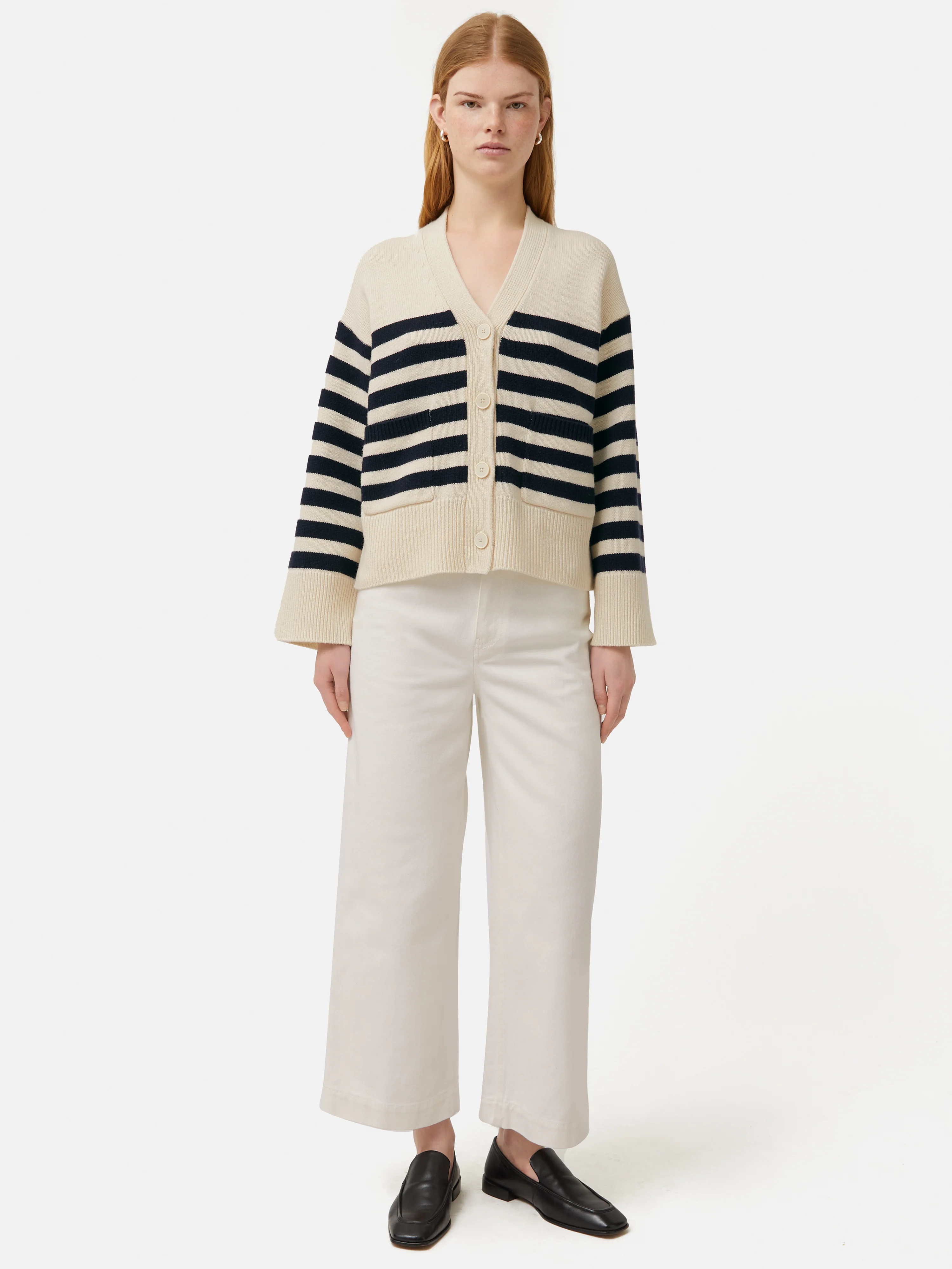 Wool Mariniere Cardigan | Navy - Image 2