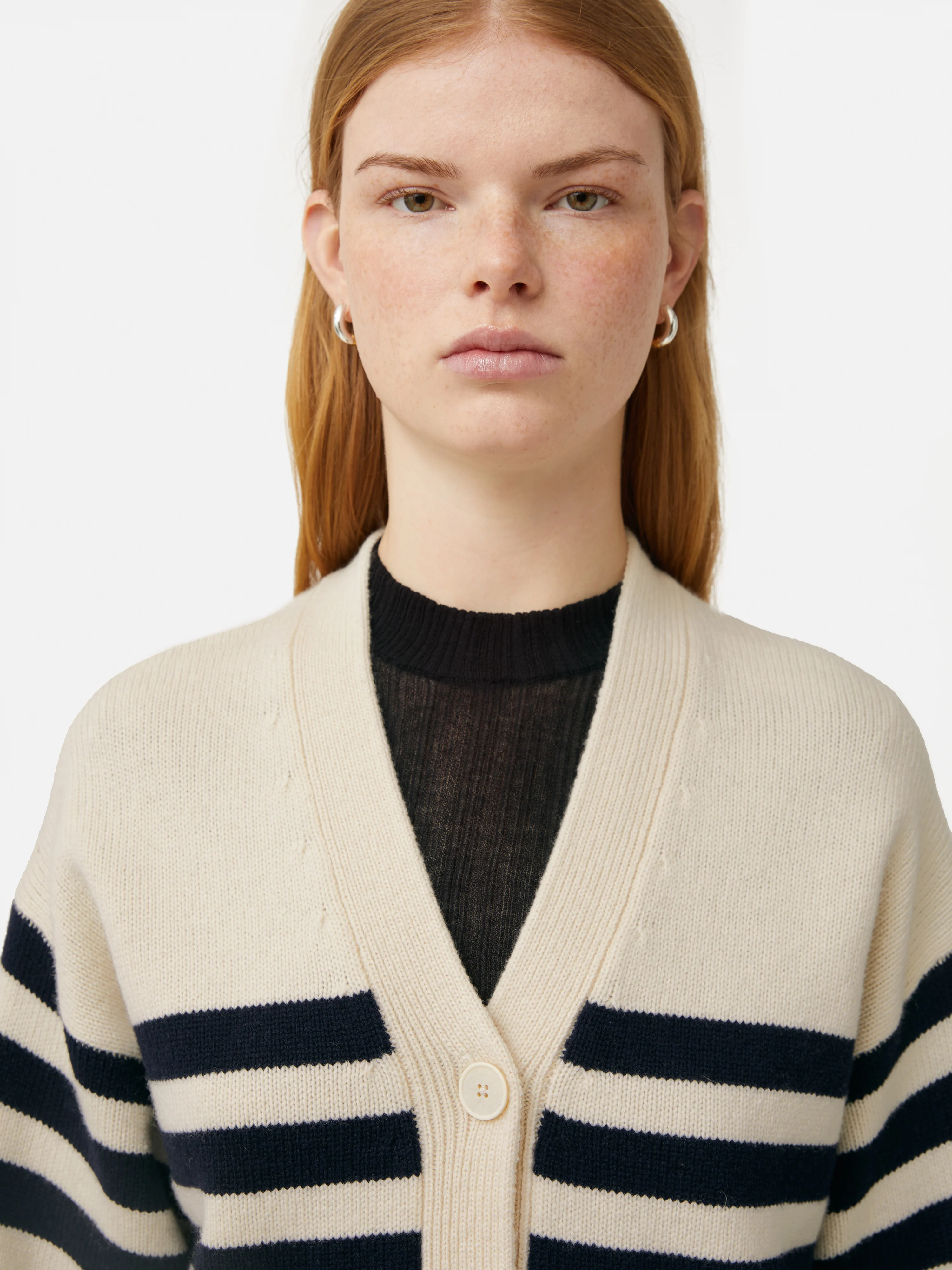 Wool Mariniere Cardigan | Navy - Image 3