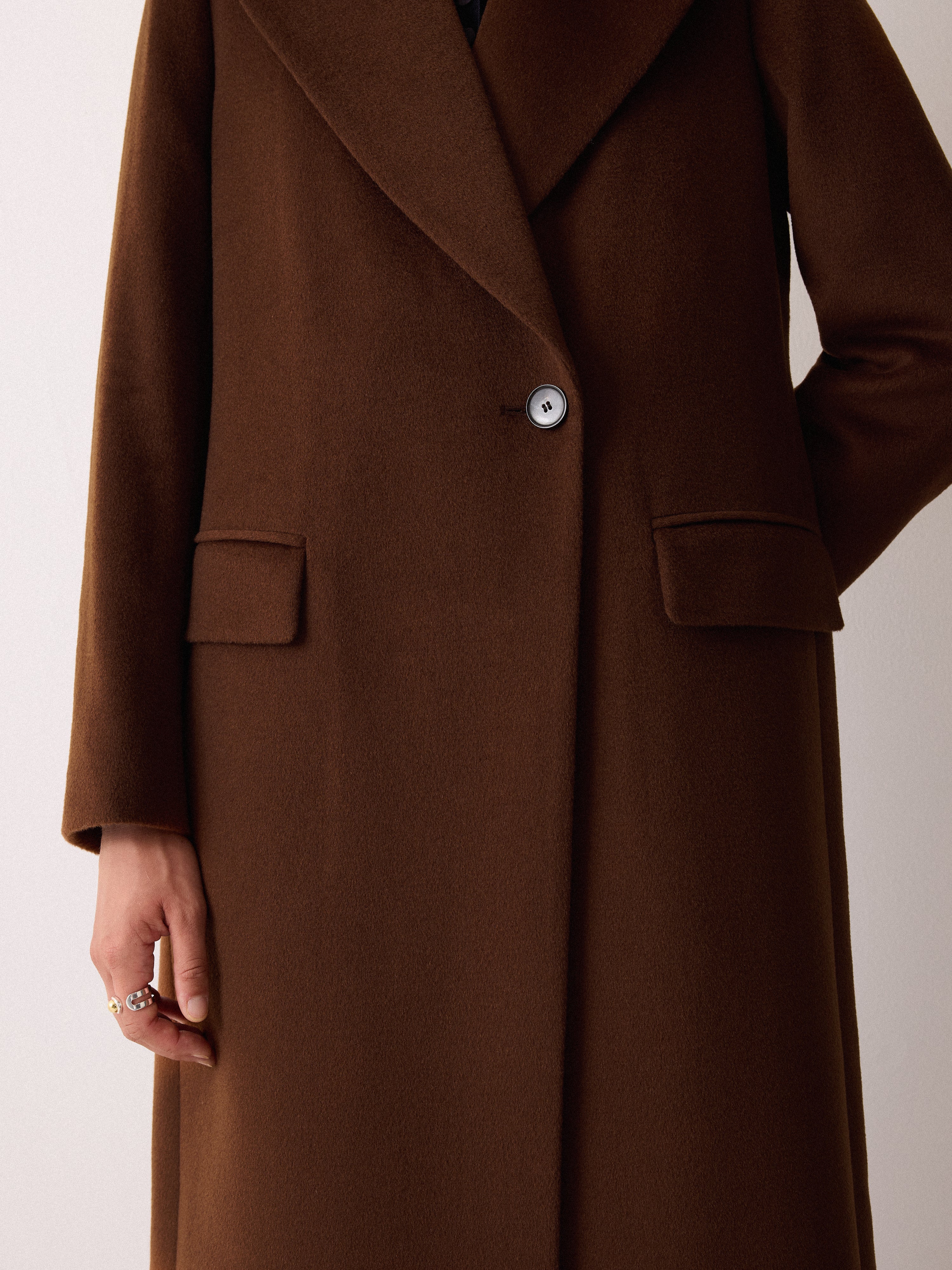 Wool Maxi City Coat | Brown - Image 2