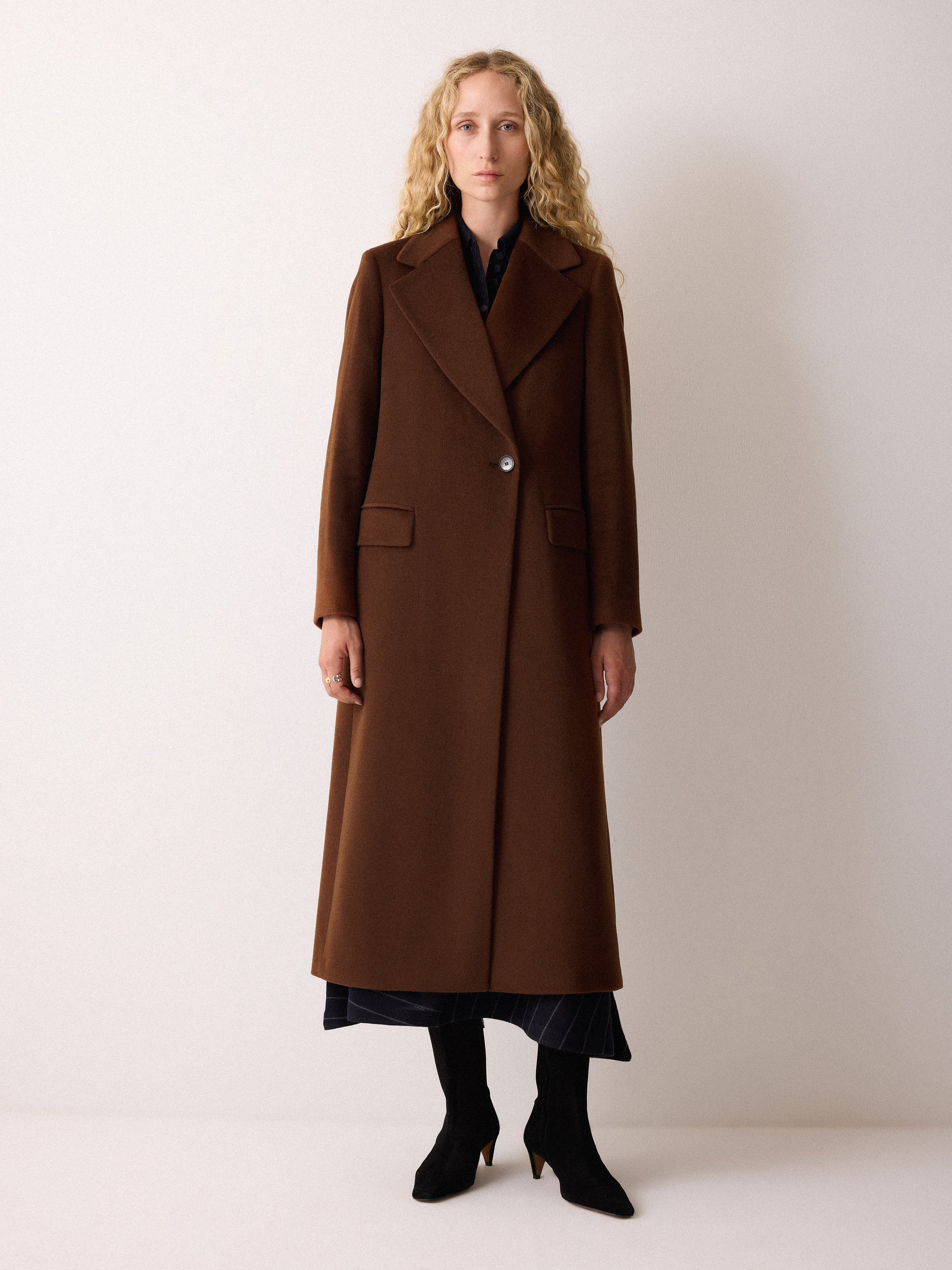 Wool Maxi City Coat | Brown - Image 4