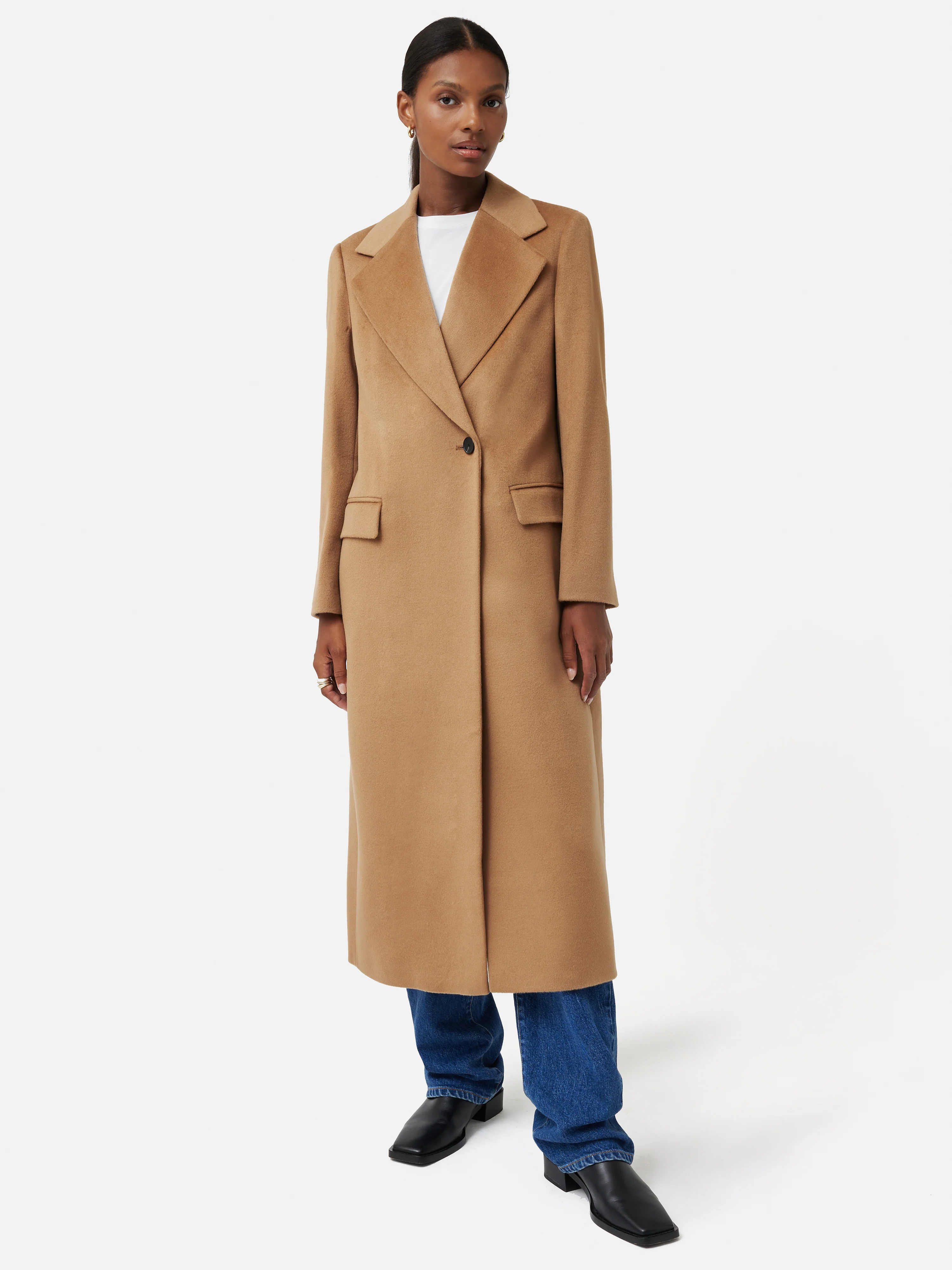 Wool Maxi City Coat | Camel - Image 3