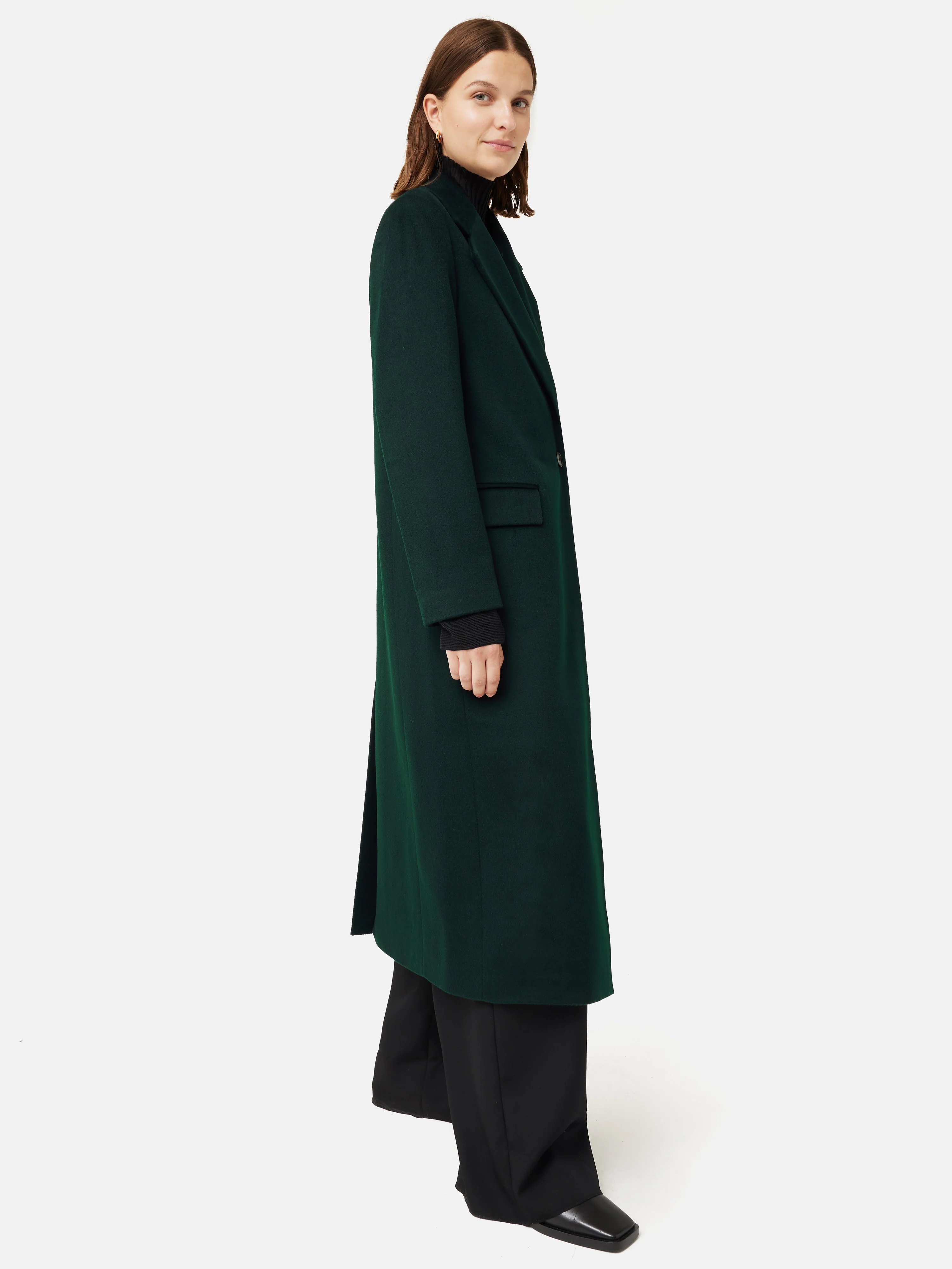 Wool Maxi City Coat | Green - Image 4