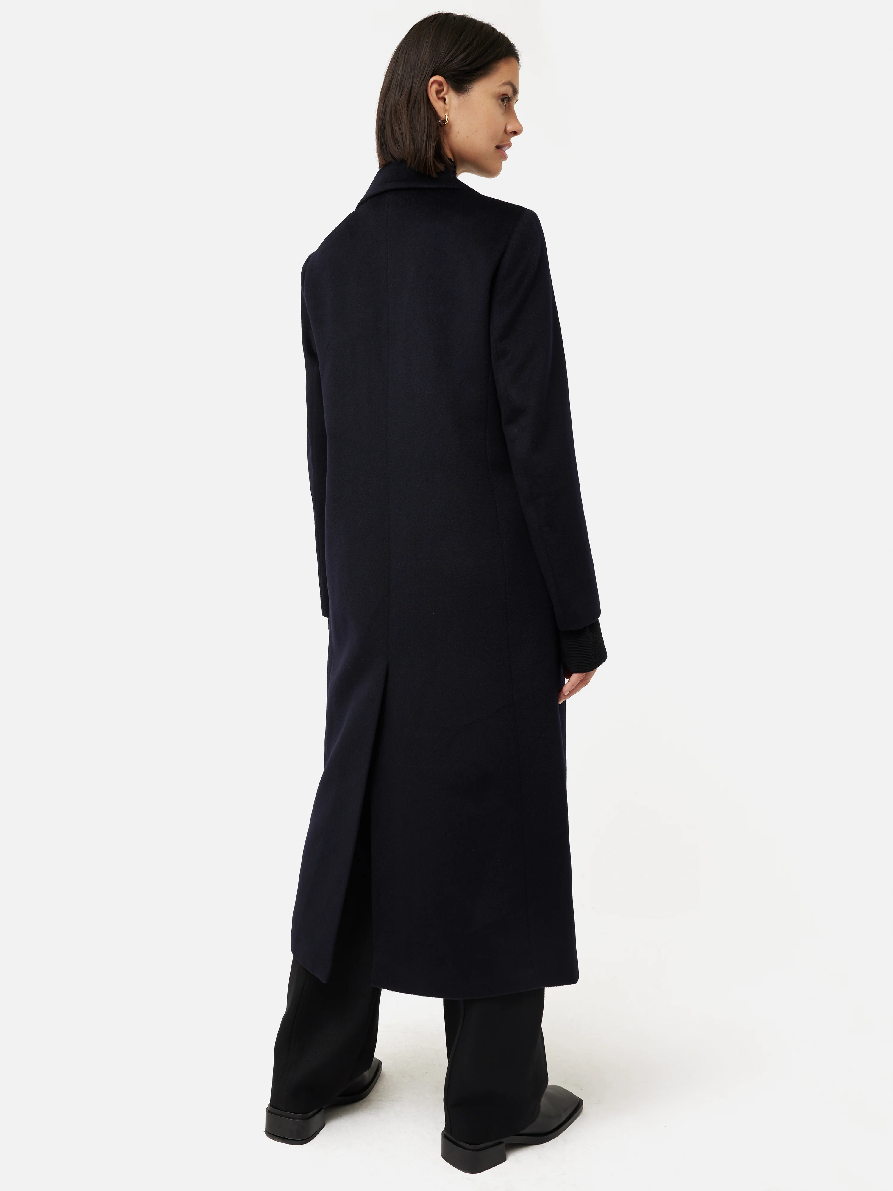 Wool Maxi City Coat | Navy - Image 5