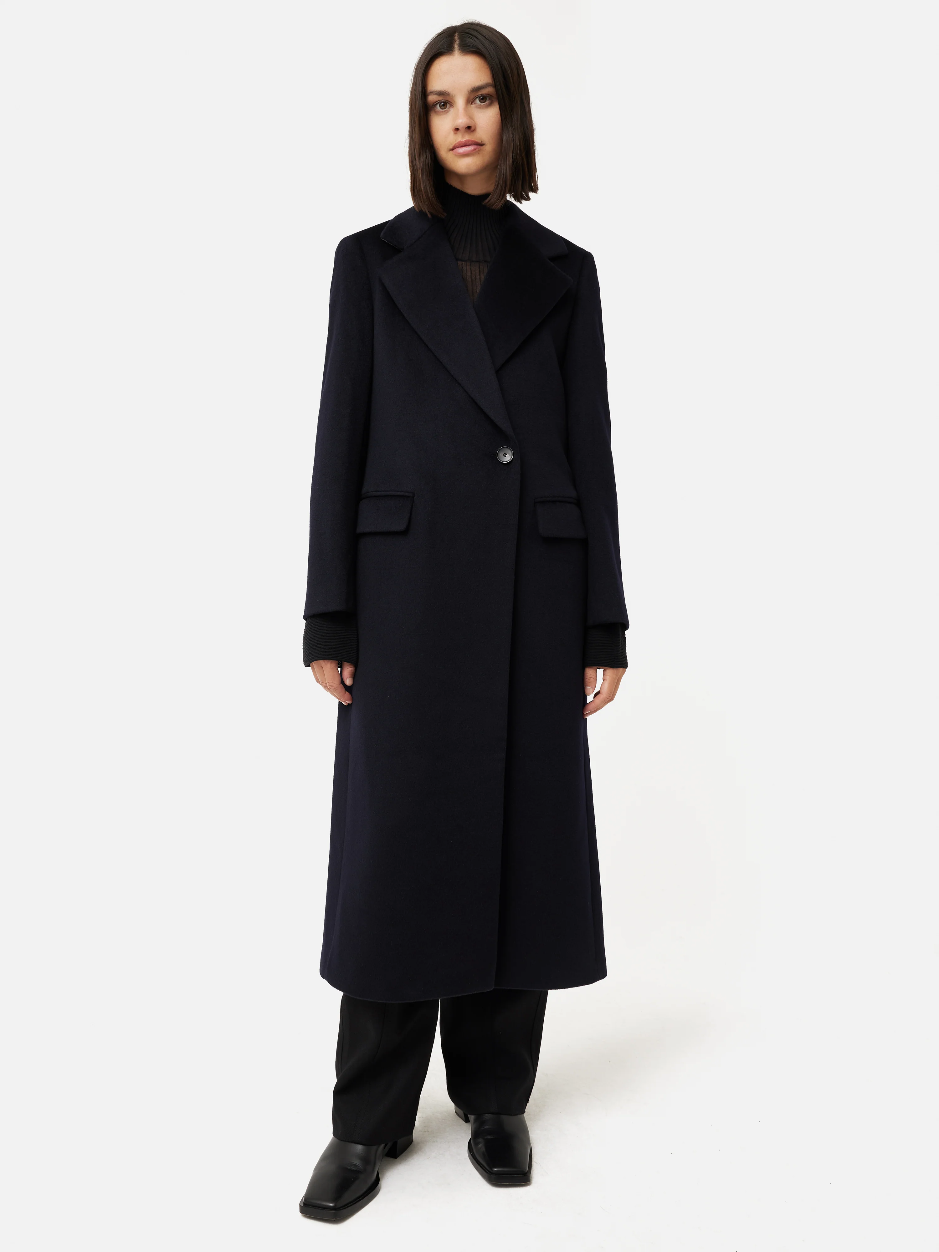Wool Maxi City Coat | Navy - Image 6
