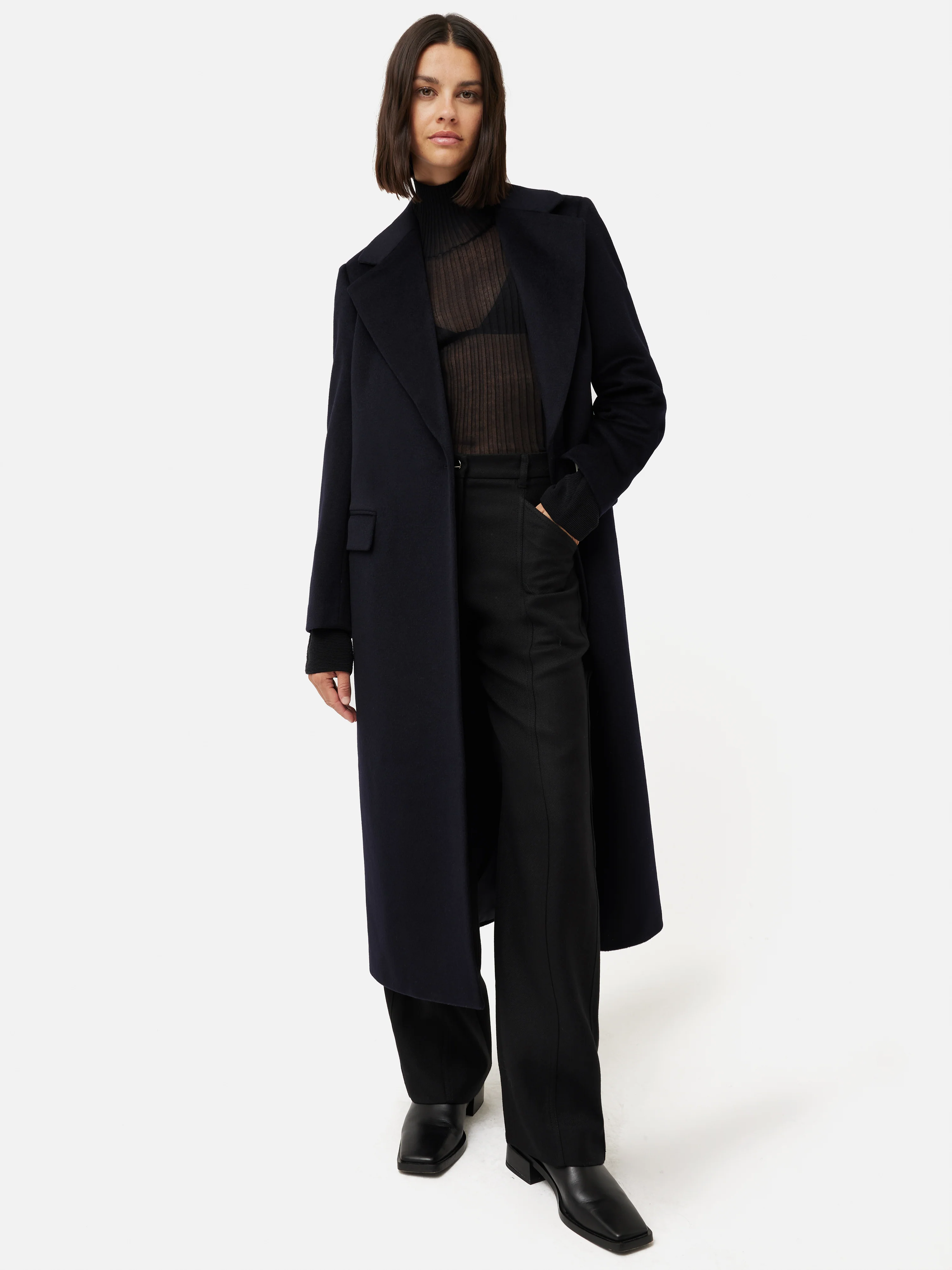 Wool Maxi City Coat | Navy - Image 7