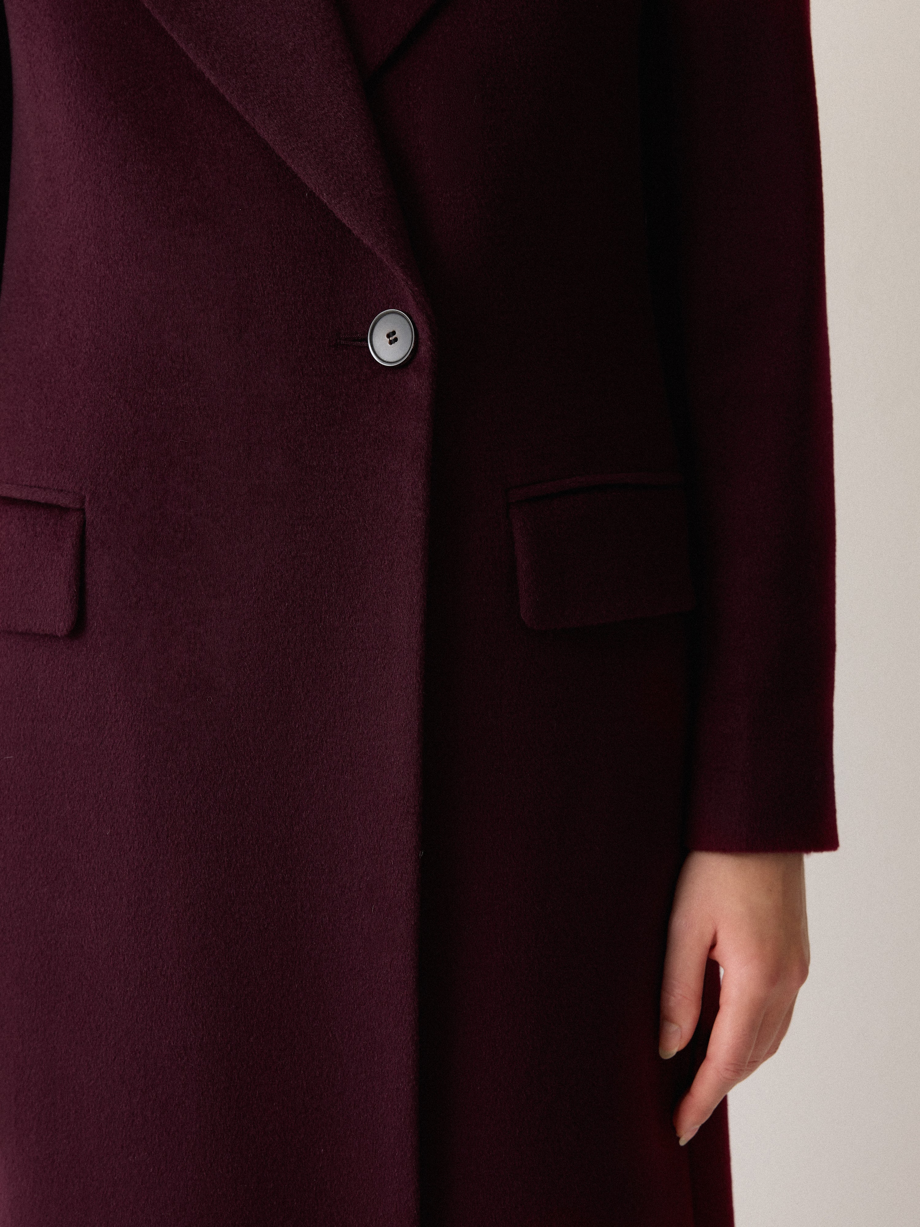 Wool Maxi City Coat | Purple - Image 2