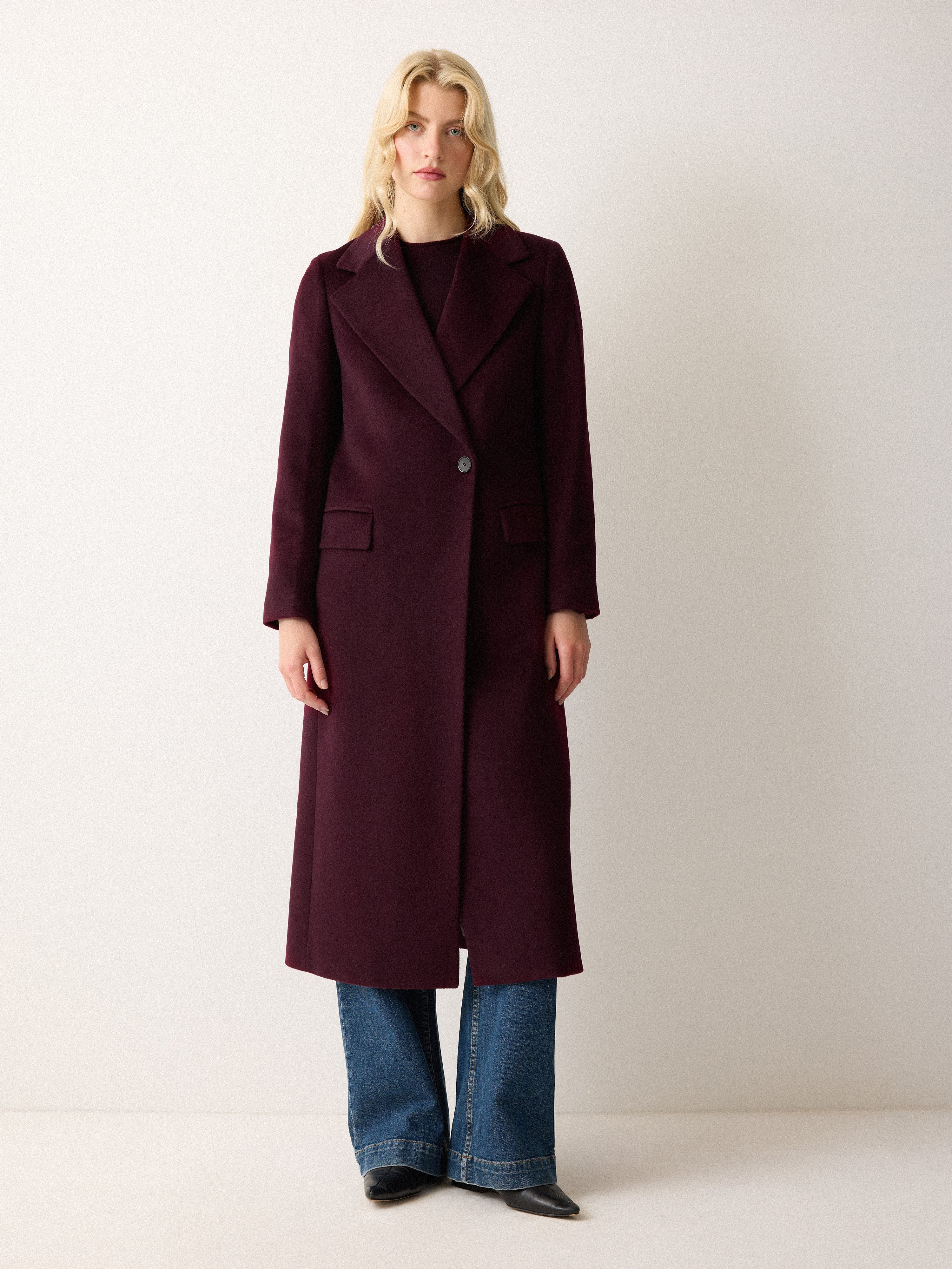 Wool Maxi City Coat | Purple - Image 4