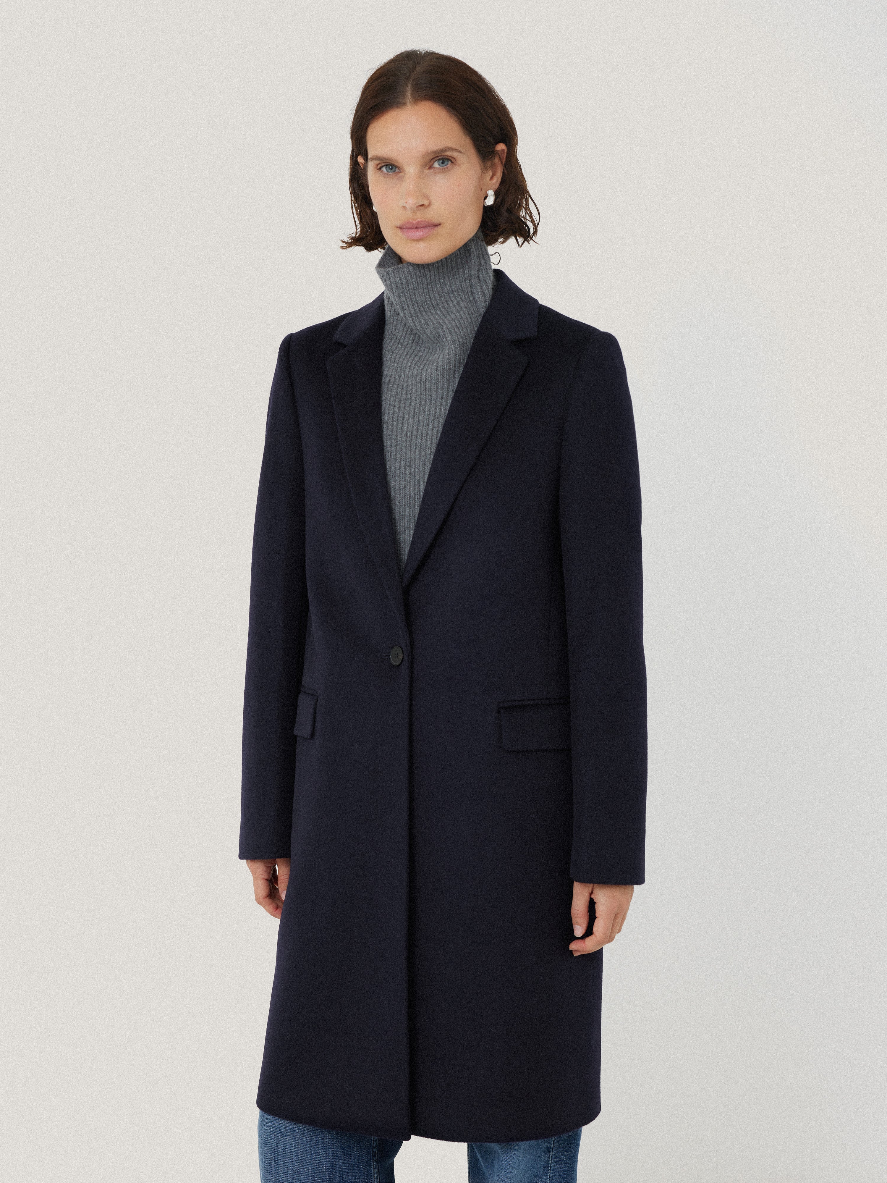 Wool Relaxed City Coat | Navy - Image 2