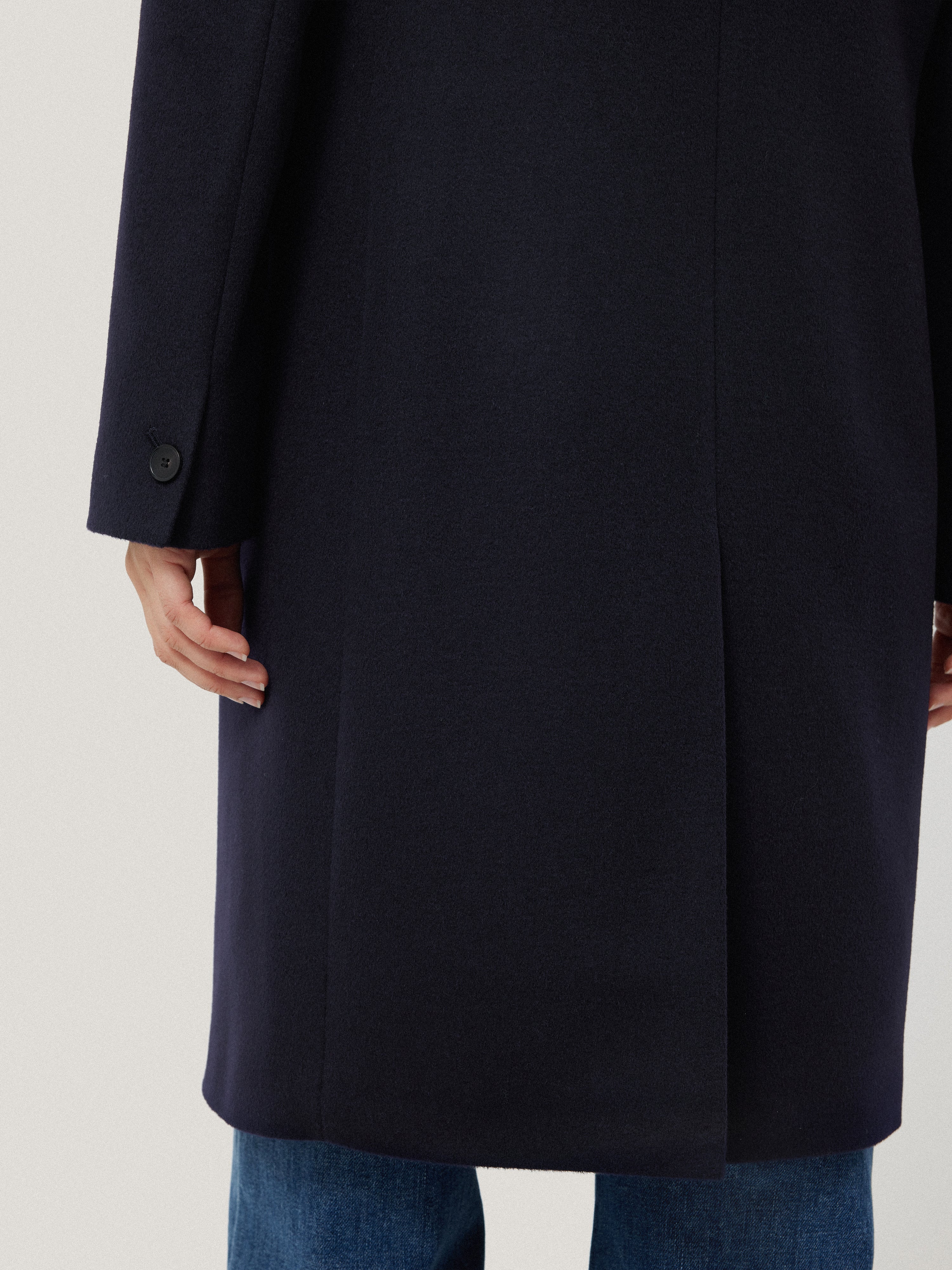 Wool Relaxed City Coat | Navy - Image 5