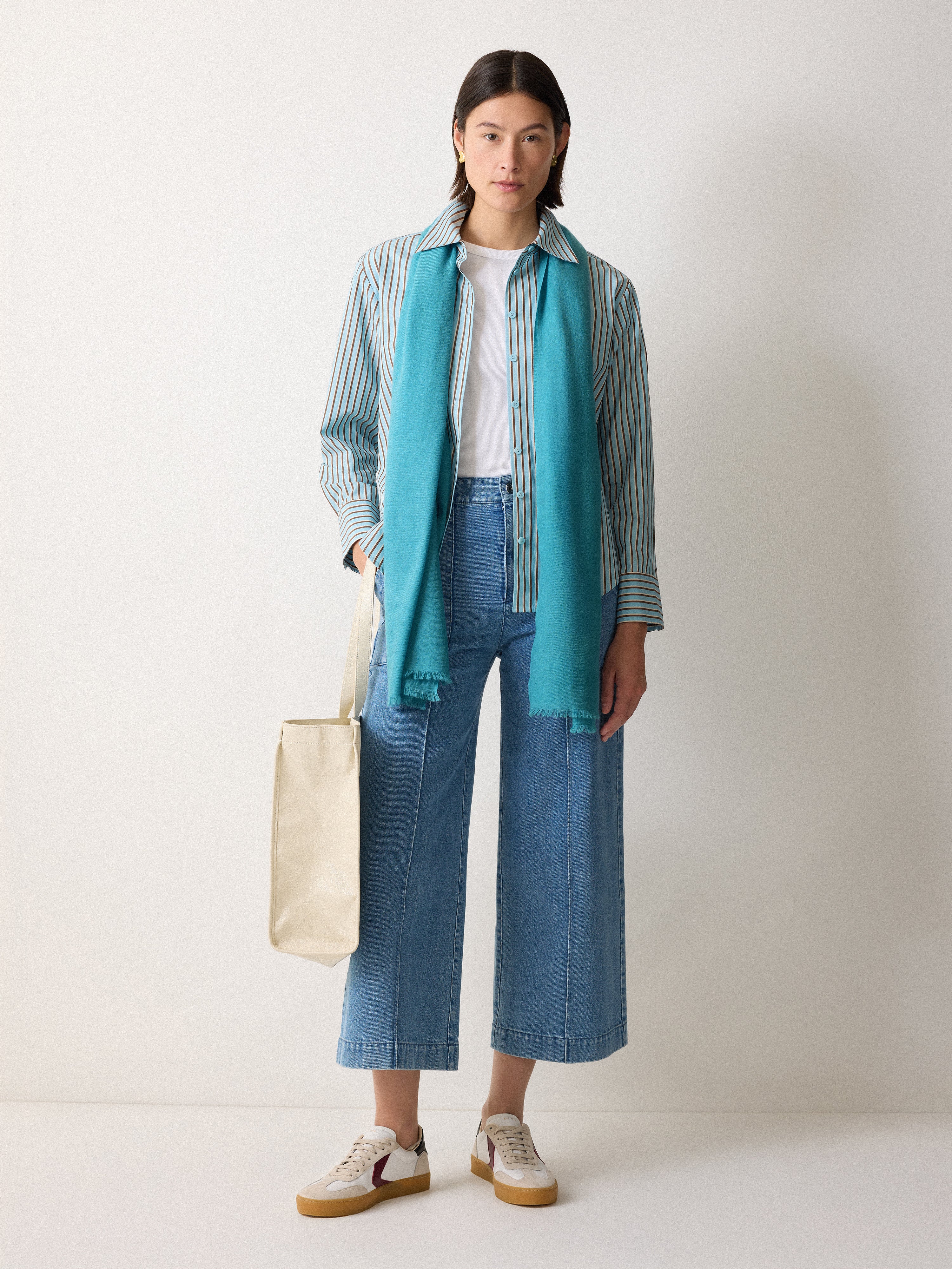 Wool Silk Pashmina | Blue - Image 3