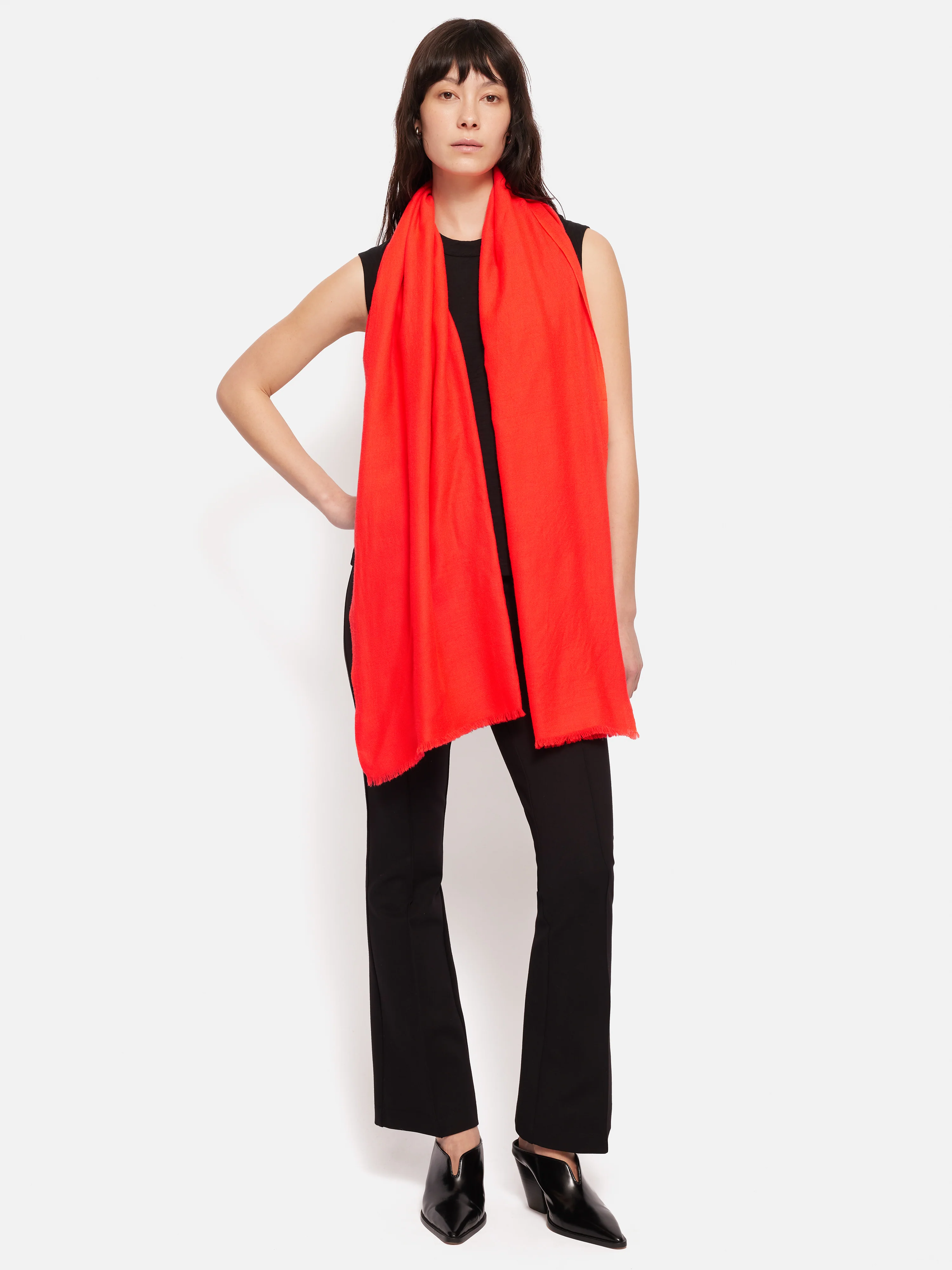 Wool Silk Pashmina | Coral - Image 2