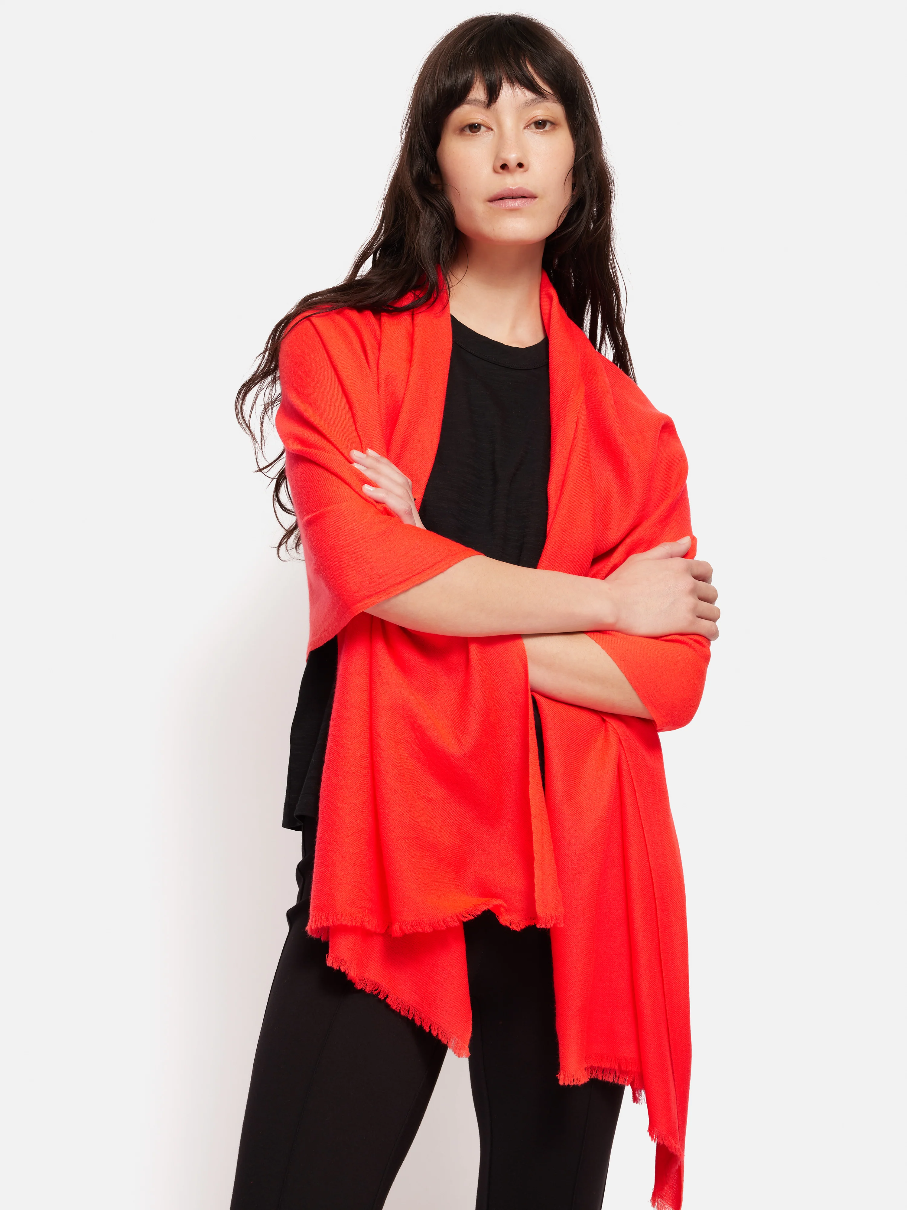 Wool Silk Pashmina | Coral - Image 3