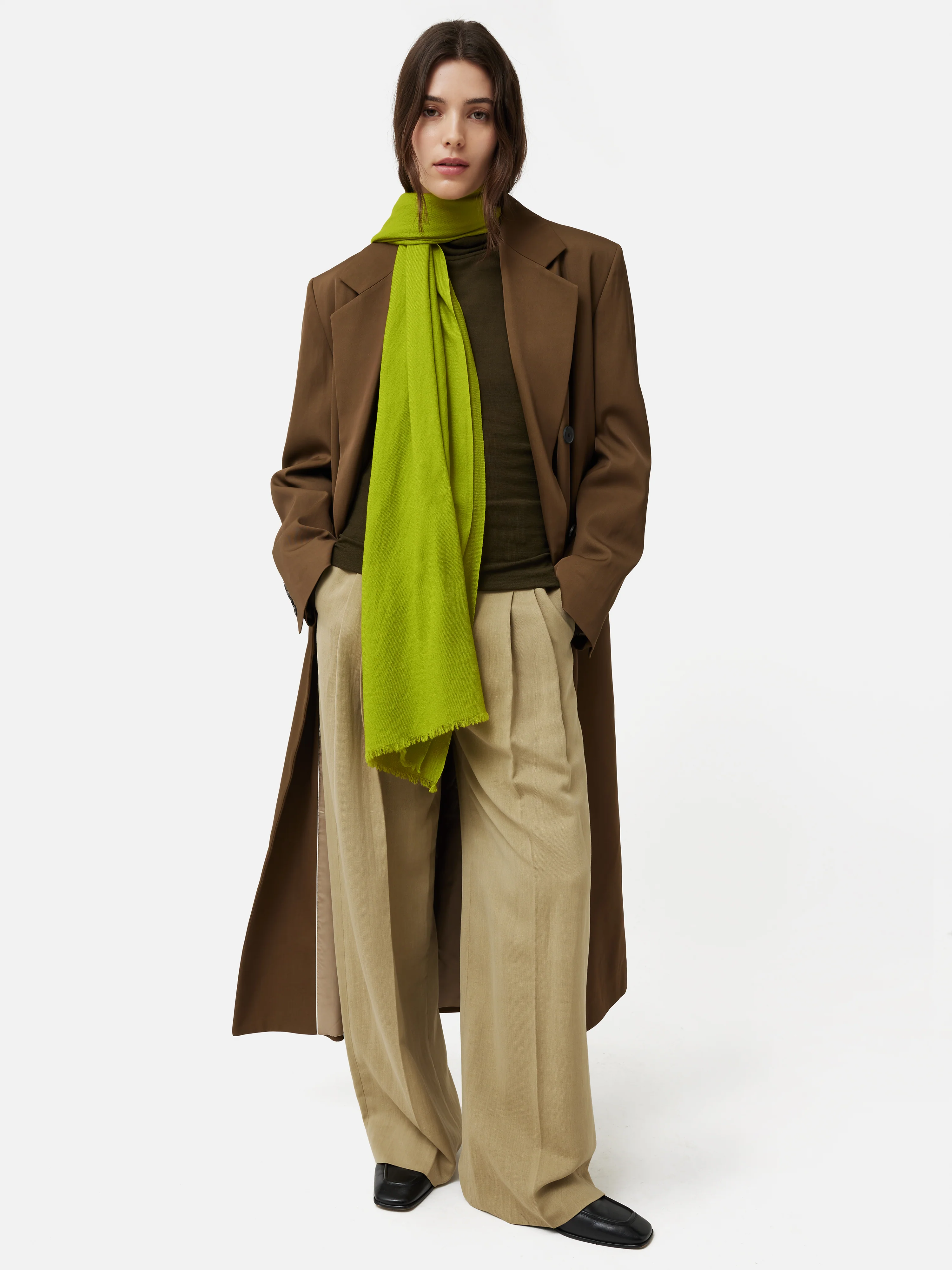 Wool Silk Pashmina | Lime - Image 2
