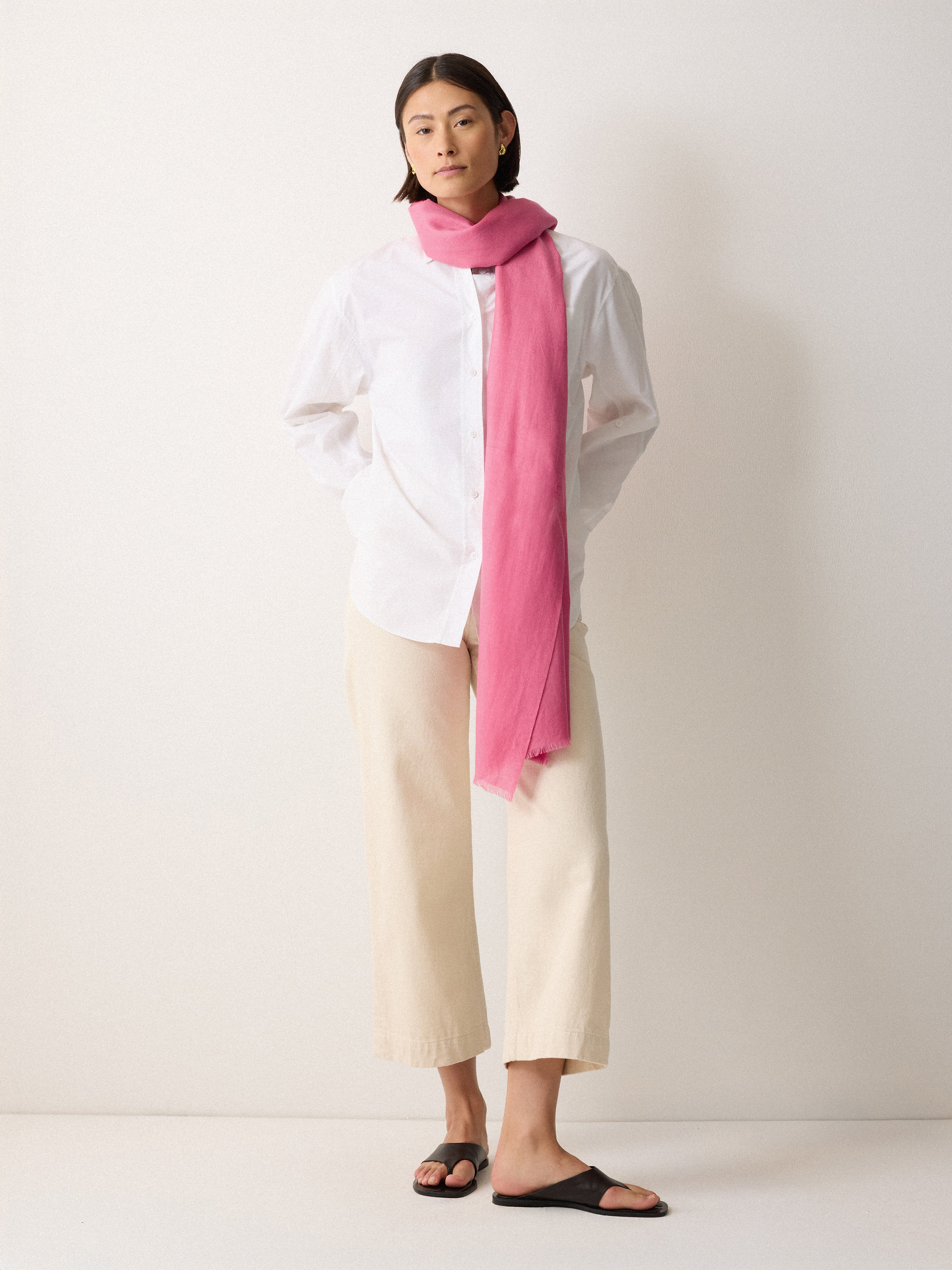 Wool Silk Pashmina | Pink - Image 2