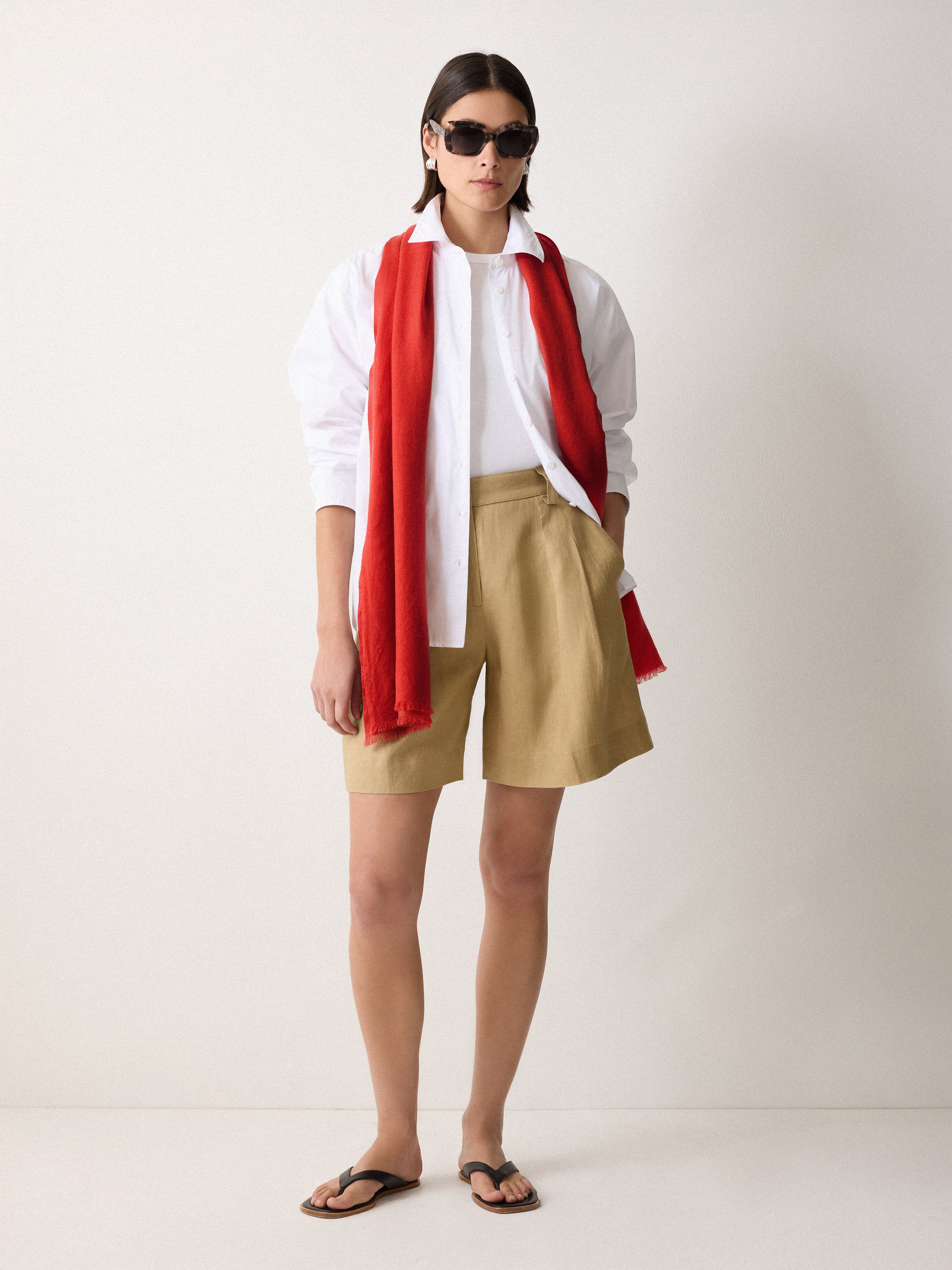 Wool Silk Pashmina | Red - Image 3