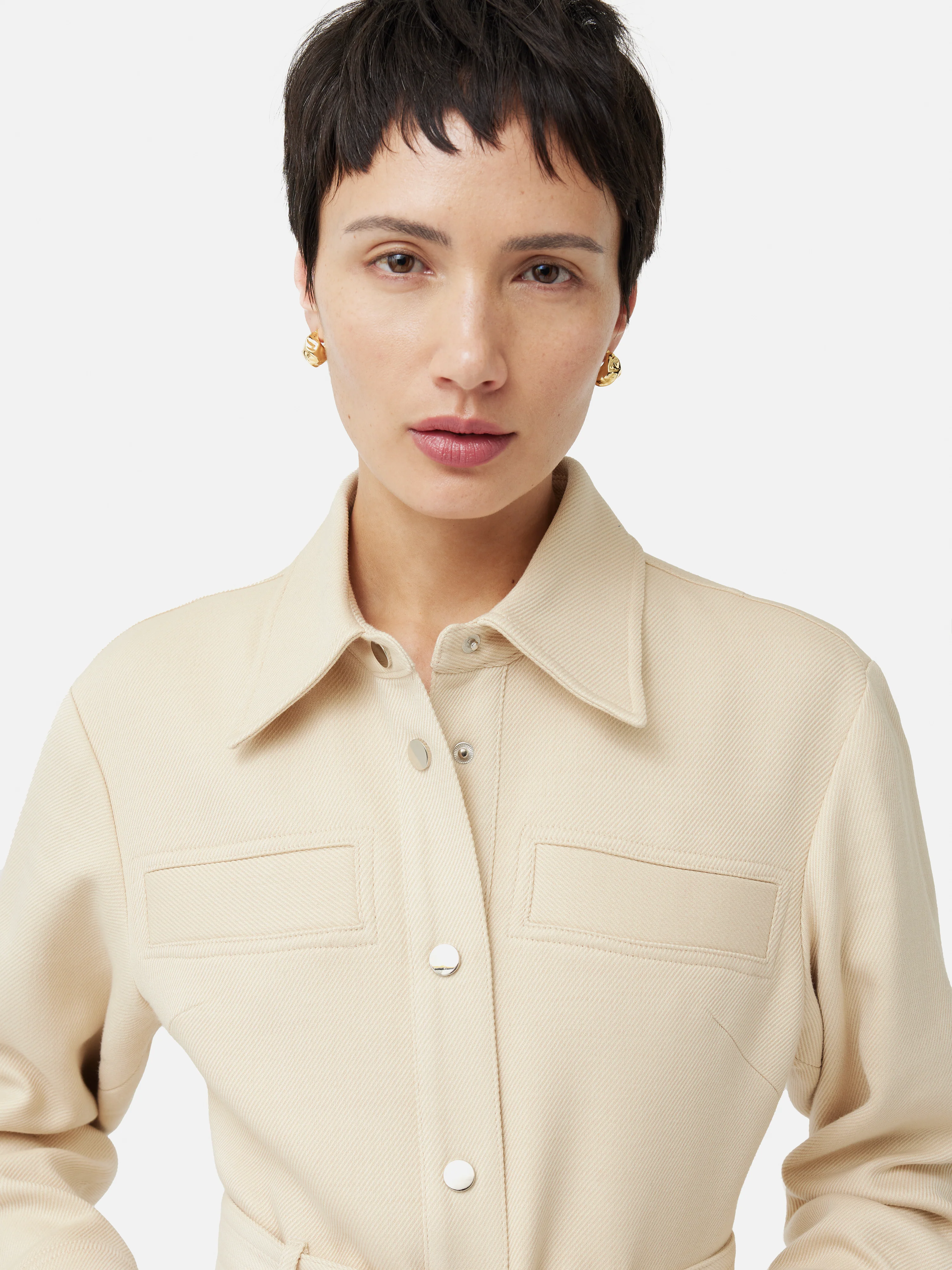 Wool Utility Dress | Cream - Image 3