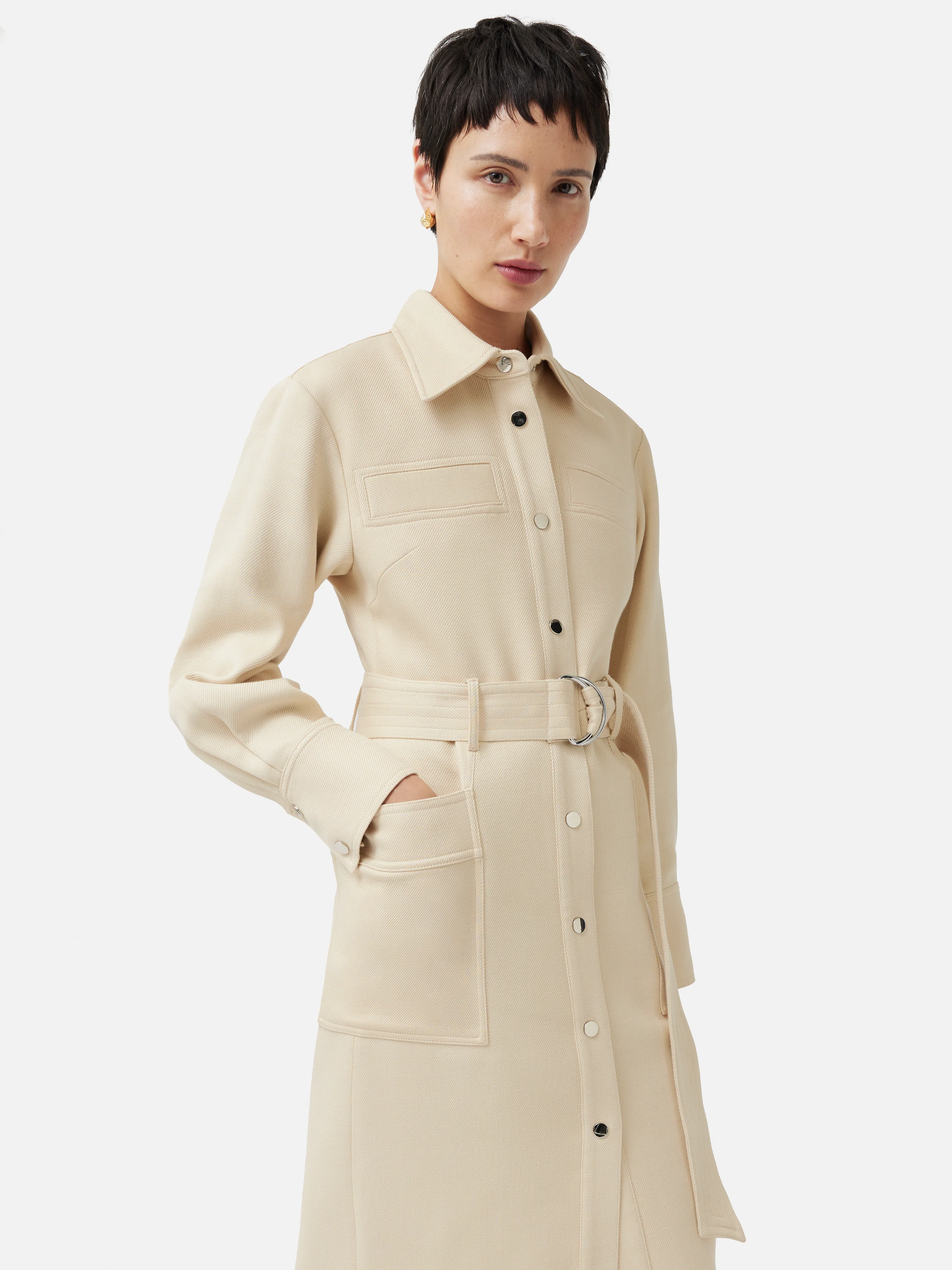 Wool Utility Dress | Cream - Image 4