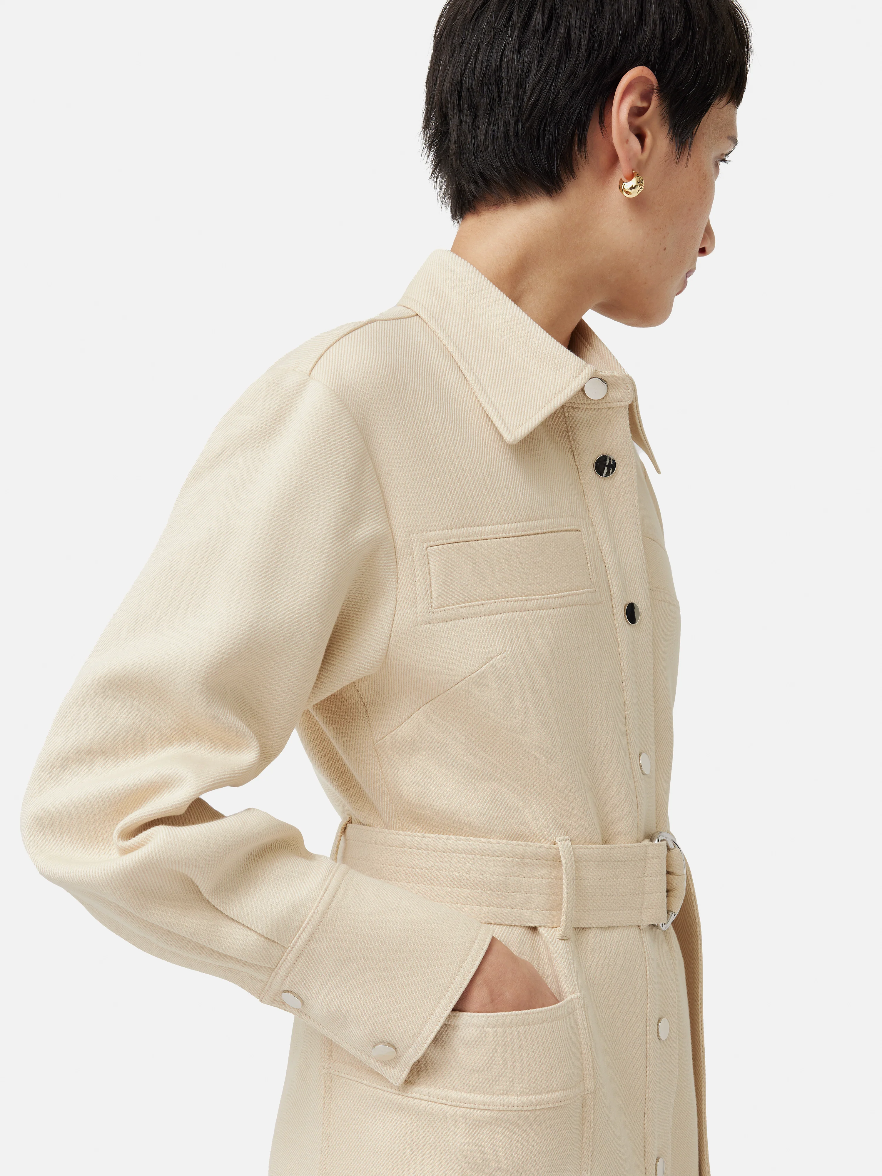 Wool Utility Dress | Cream - Image 5