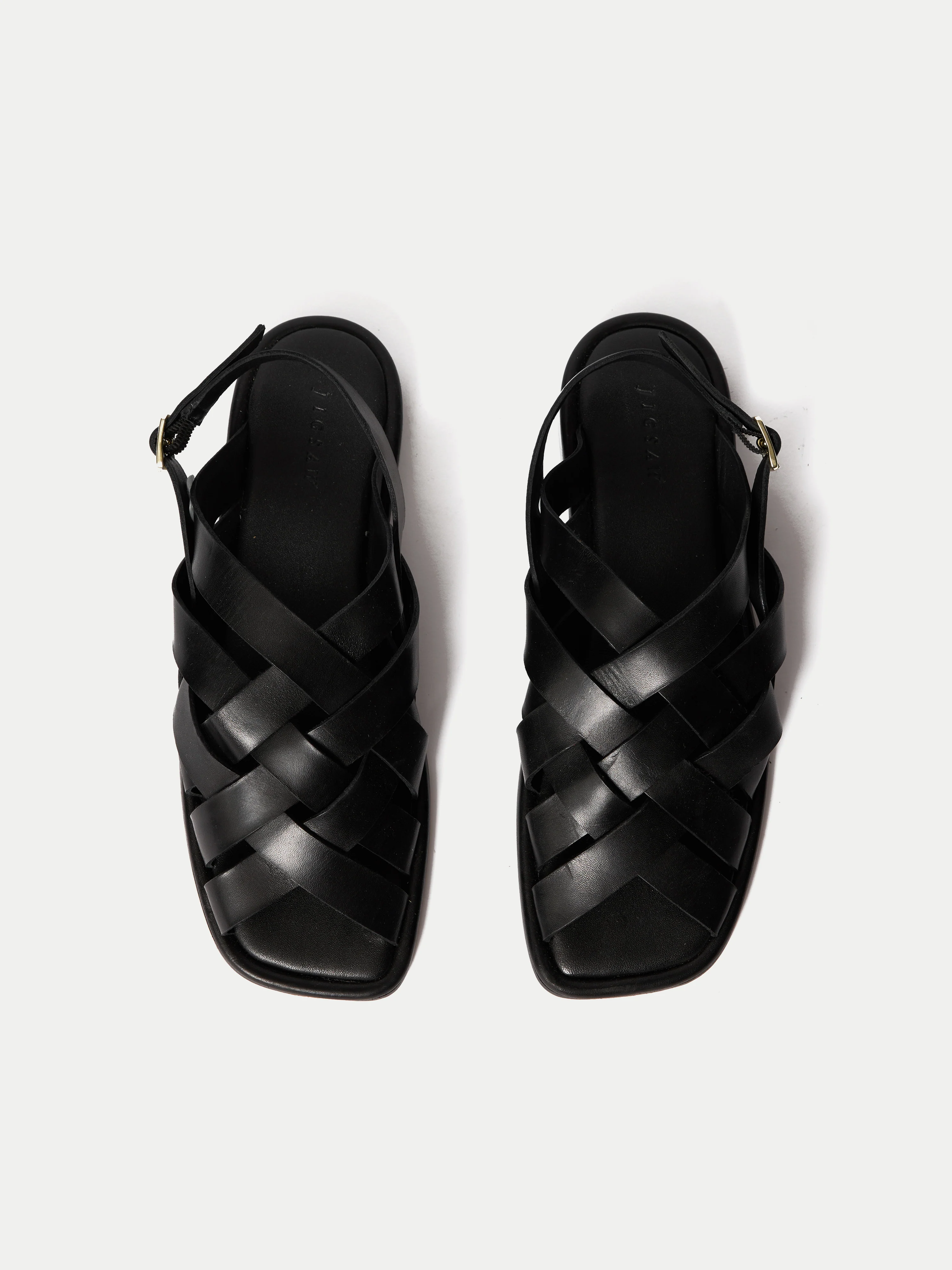 Woven Leather Fishermans Sandal | Black - Image 4