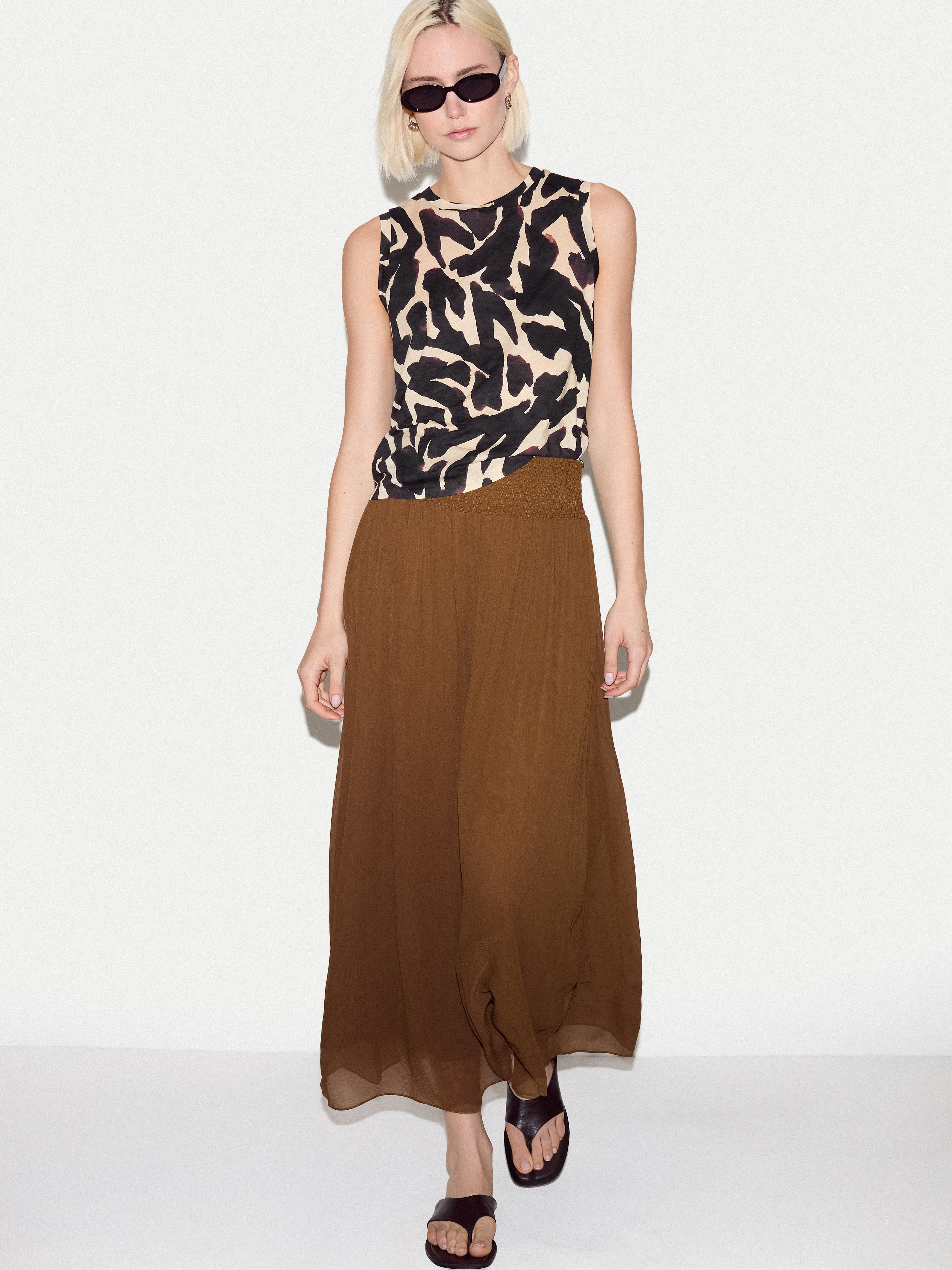 Zebra Cotton Slub Tank | Brown - Image 5