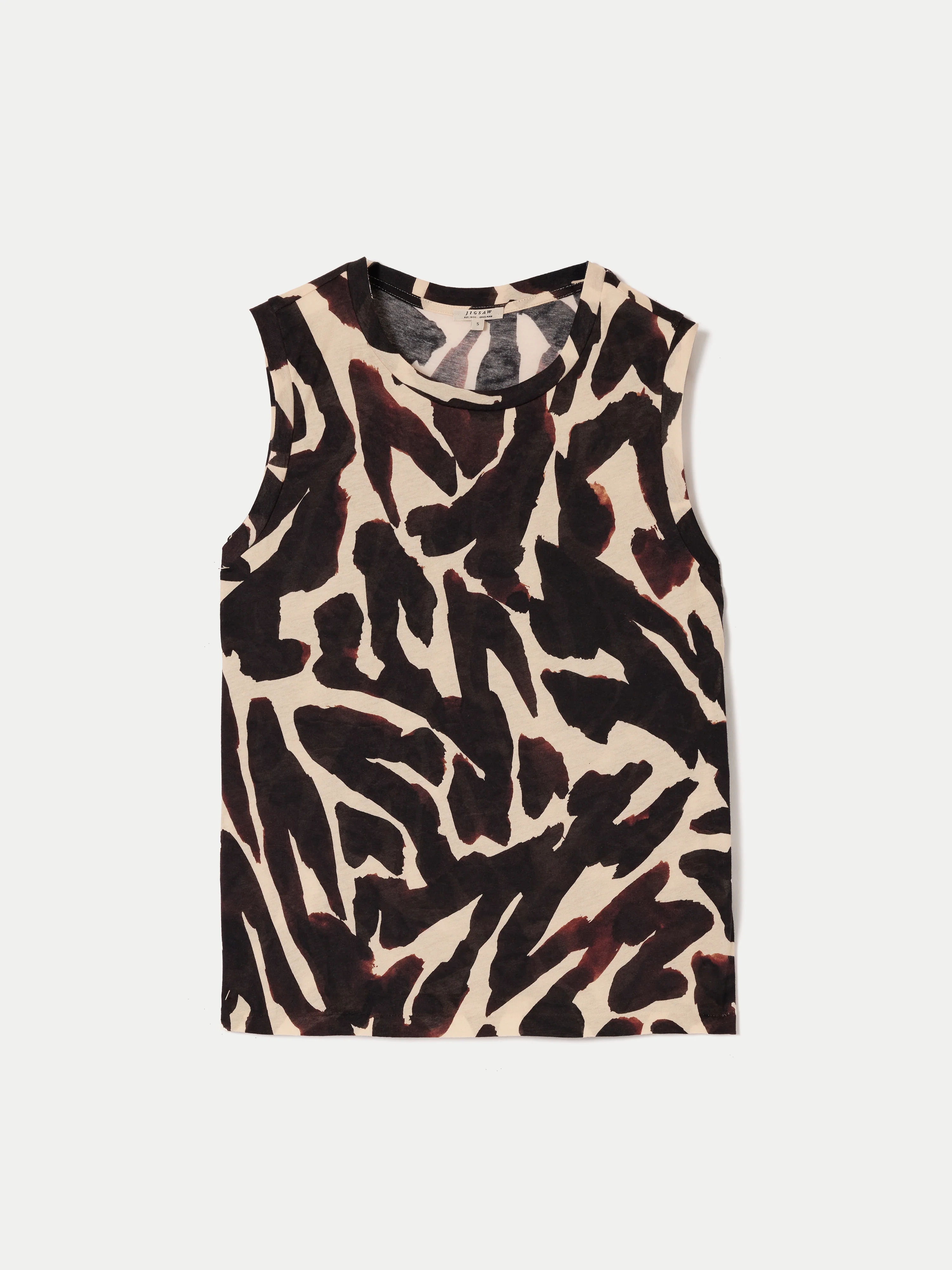 Zebra Cotton Slub Tank | Brown - Image 6